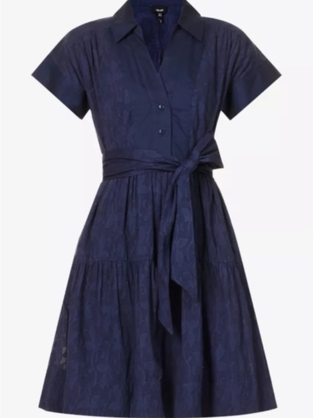 ME+EM Meem Navy Short-Sleeve Shirtdress with Self-Tie Waist 4